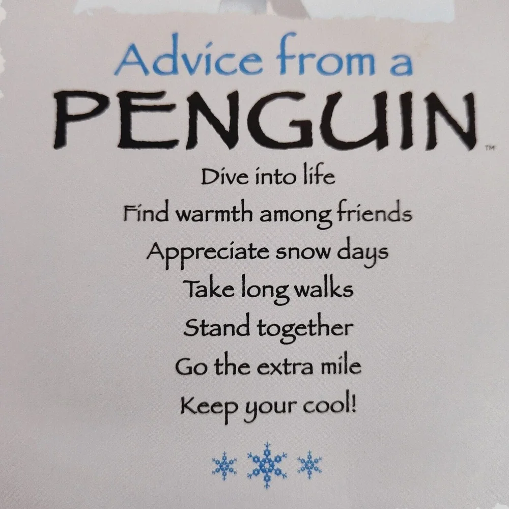 Advice For Life Penguin Greeting Card‎ Inspirational Message - Blank Inside